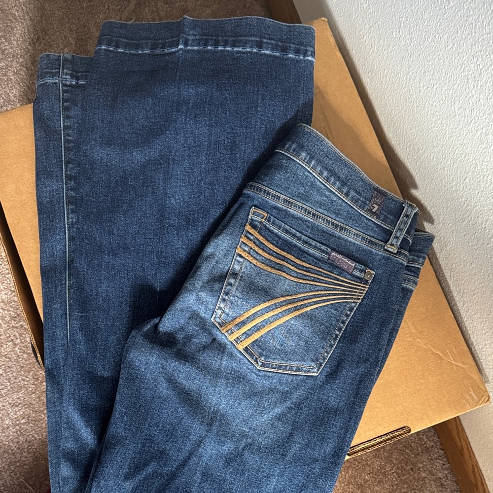7 For All Mankind Dark Blue Jeans - 28